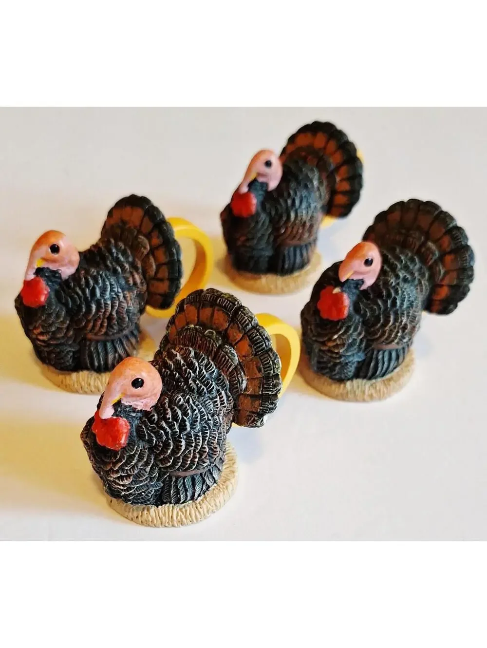 RARE Turkey Vintage Napkin Ring Holder - Excellent Condition- Set Of 4